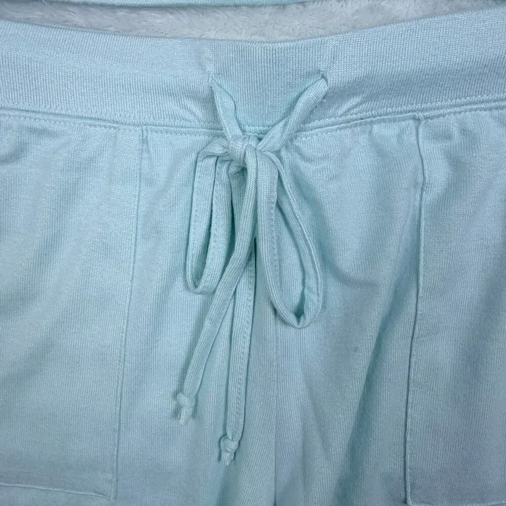 Softies Women's 3/4 Sleeve Boat Neck Top and Short Set Aqua Mint /Small